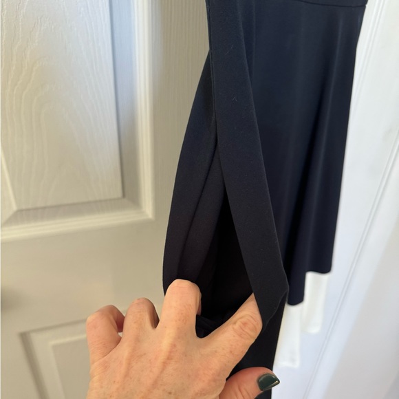 Kate Spade navy blue and white dress. Boat neck, fit and flare. Size small. - Picture 2 of 5